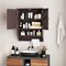 Costway Bathroom Wall Mounted Medicine Cabinet with Louvered Doors & Towel Bar Espresso/Grey/White/Black